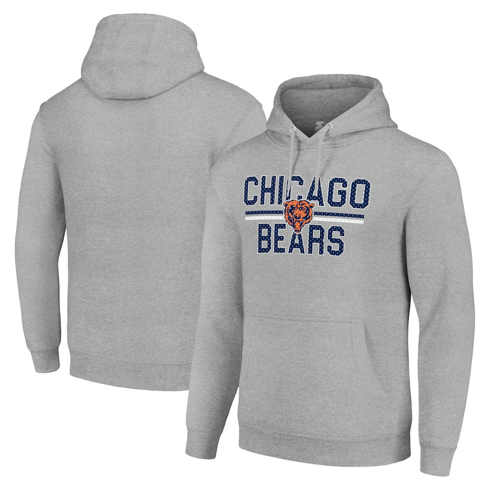 NFL Chicago Bears Starter Unisex Team Mesh Print Graphic Tri-Blend Pullover Hoodie