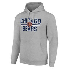 NFL Chicago Bears Starter Unisex Team Mesh Print Graphic Tri-Blend Pullover Hoodie