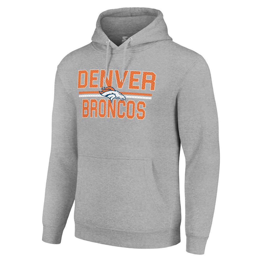 NFL Denver Broncos Starter Unisex Team Mesh Print Graphic Tri-Blend Pullover Hoodie