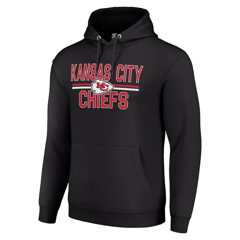 NFL Kansas City Chiefs Starter Unisex Team Mesh Print Graphic Tri-Blend Pullover Hoodie
