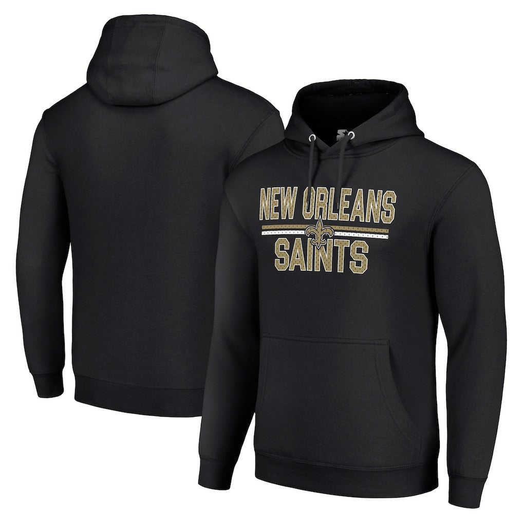 NFL New Orleans Saints Starter Unisex Team Mesh Print Graphic Tri-Blend Pullover Hoodie
