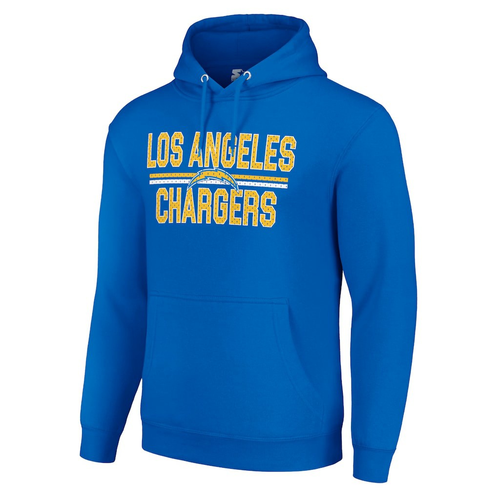 NFL Los Angeles Chargers Starter Unisex Team Mesh Print Graphic Tri-Blend Pullover Hoodie