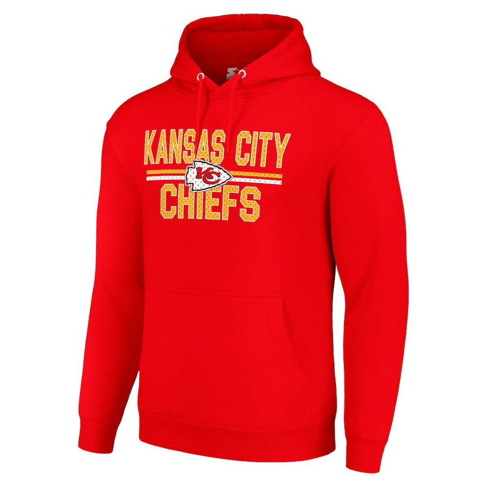 NFL Kansas City Chiefs Starter Unisex Team Mesh Print Graphic Tri-Blend Pullover Hoodie
