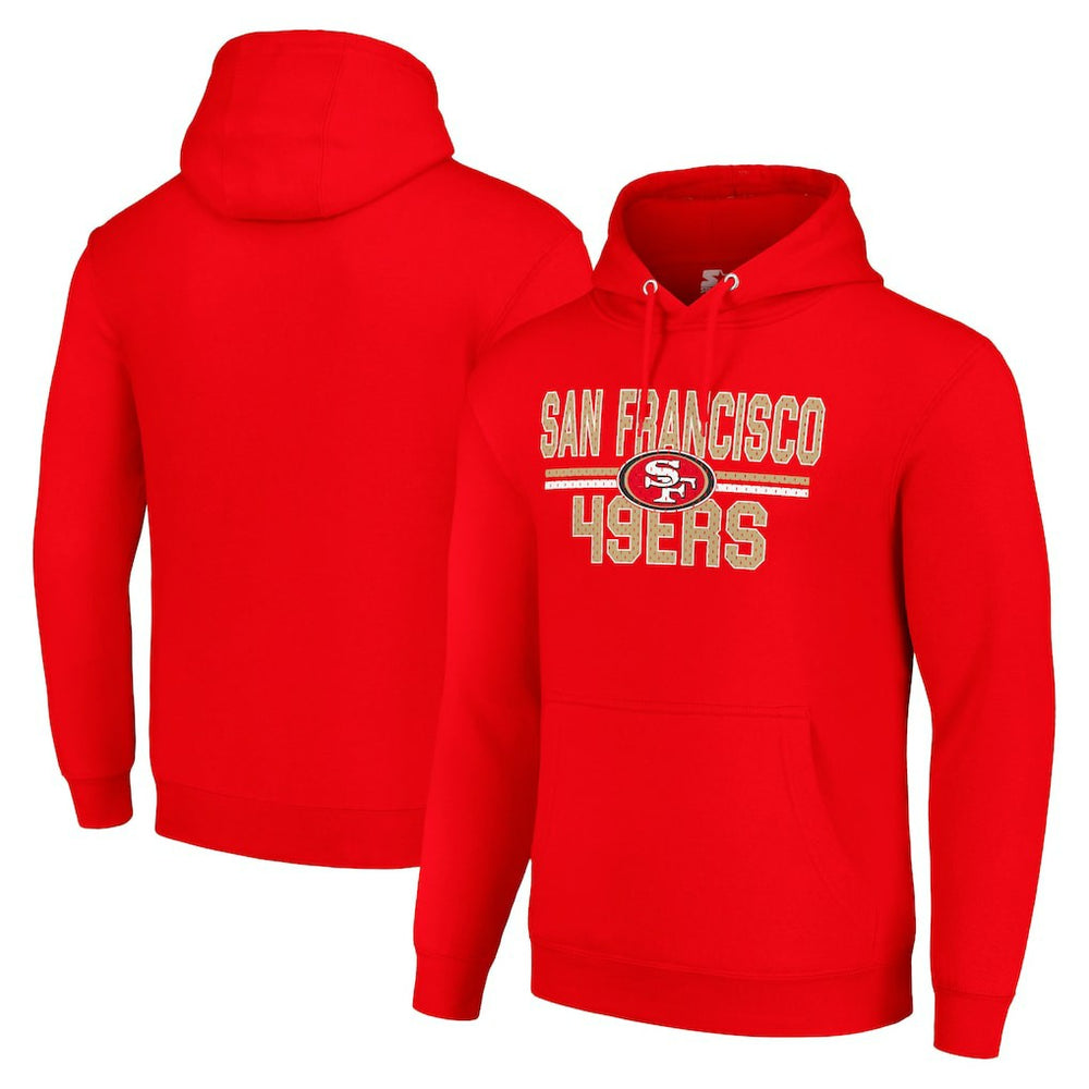 NFL San Francisco 49ers Starter Unisex Team Mesh Print Graphic Tri-Blend Pullover Hoodie