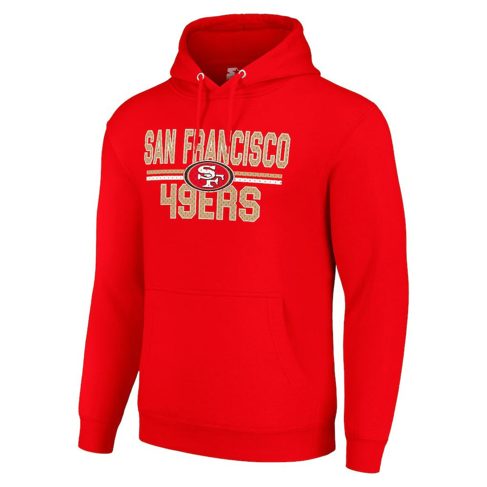 NFL San Francisco 49ers Starter Unisex Team Mesh Print Graphic Tri-Blend Pullover Hoodie