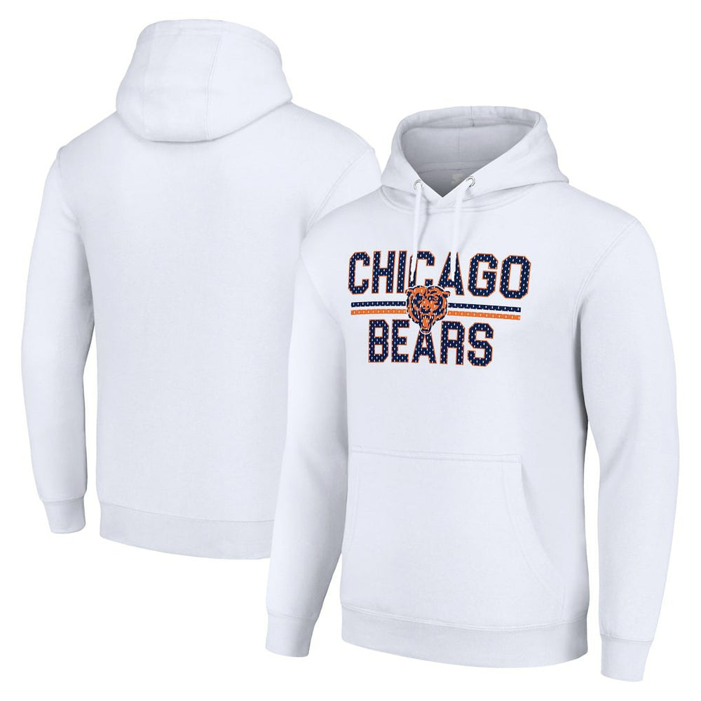 NFL Chicago Bears Starter Unisex Team Mesh Print Graphic Tri-Blend Pullover Hoodie