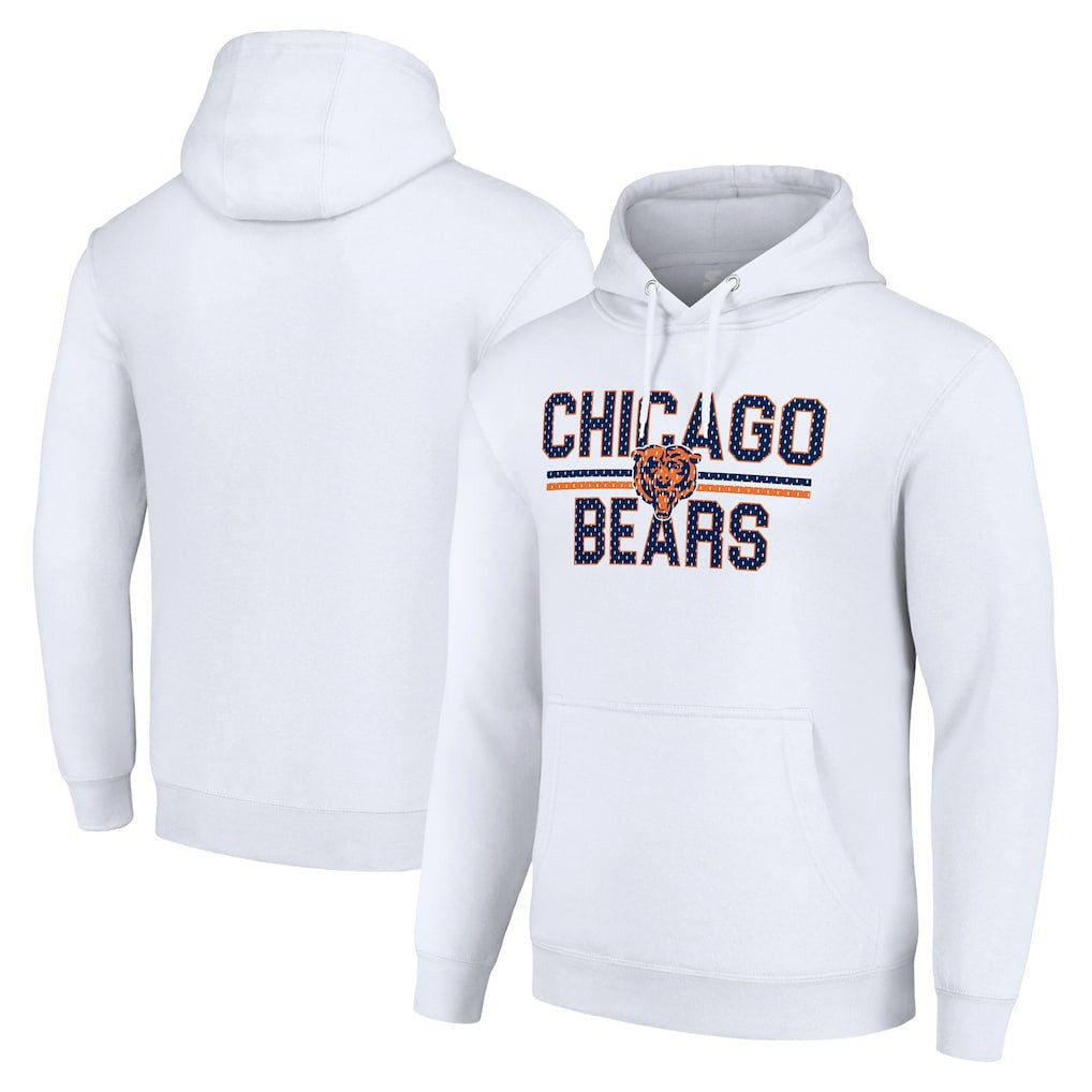 NFL Chicago Bears Starter Unisex Team Mesh Print Graphic Tri-Blend Pullover Hoodie