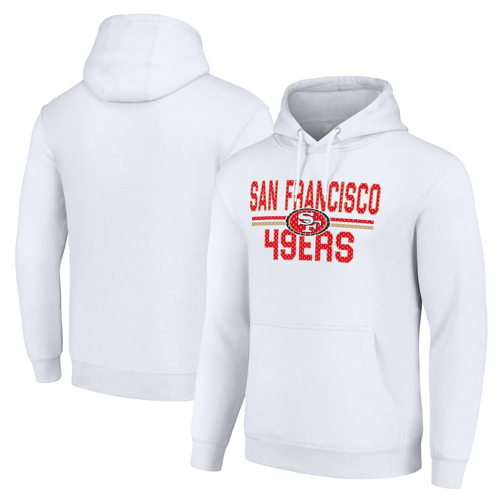 NFL San Francisco 49ers Starter Unisex Team Mesh Print Graphic Tri-Blend Pullover Hoodie