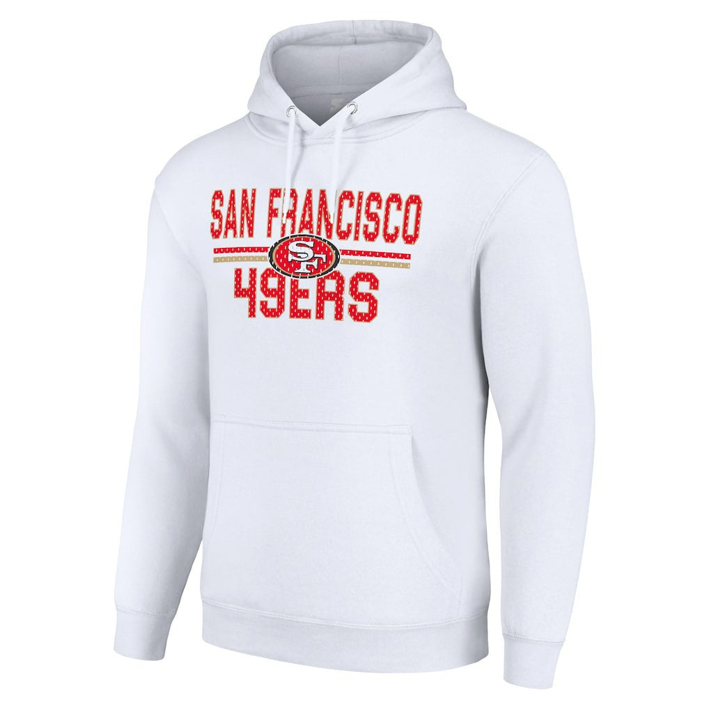 NFL San Francisco 49ers Starter Unisex Team Mesh Print Graphic Tri-Blend Pullover Hoodie