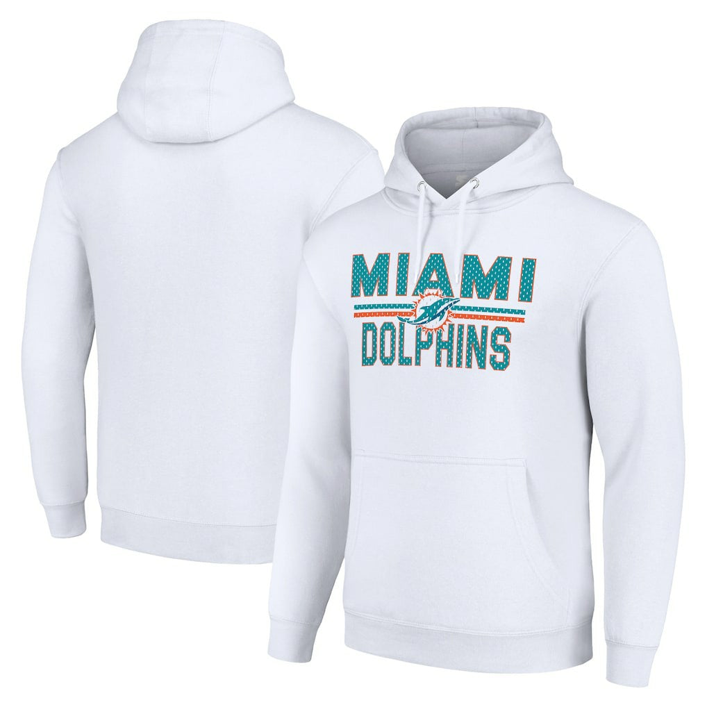 NFL Miami Dolphins Starter Unisex Team Mesh Print Graphic Tri-Blend Pullover Hoodie