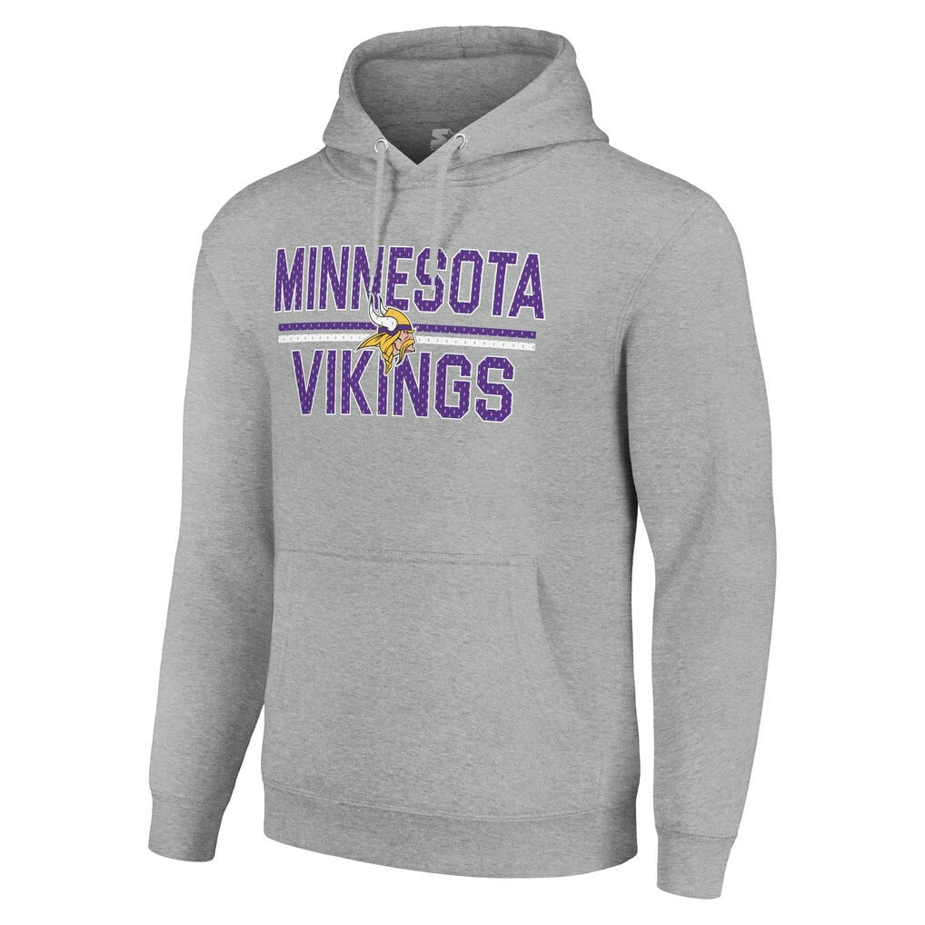 NFL Minnesota Vikings Starter Unisex Team Mesh Print Graphic Tri-Blend Pullover Hoodie