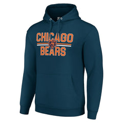 NFL Chicago Bears Starter Unisex Team Mesh Print Graphic Tri-Blend Pullover Hoodie