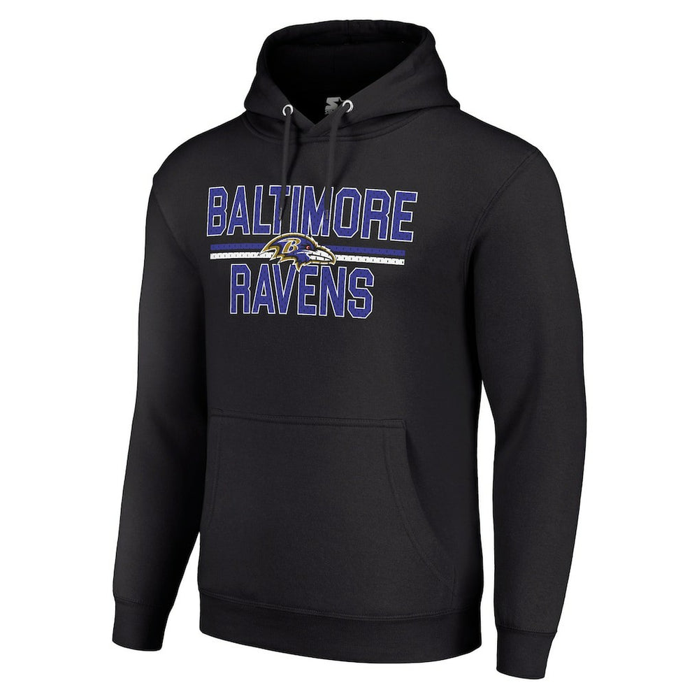 NFL Baltimore Ravens Starter Unisex Team Mesh Print Graphic Tri-Blend Pullover Hoodie