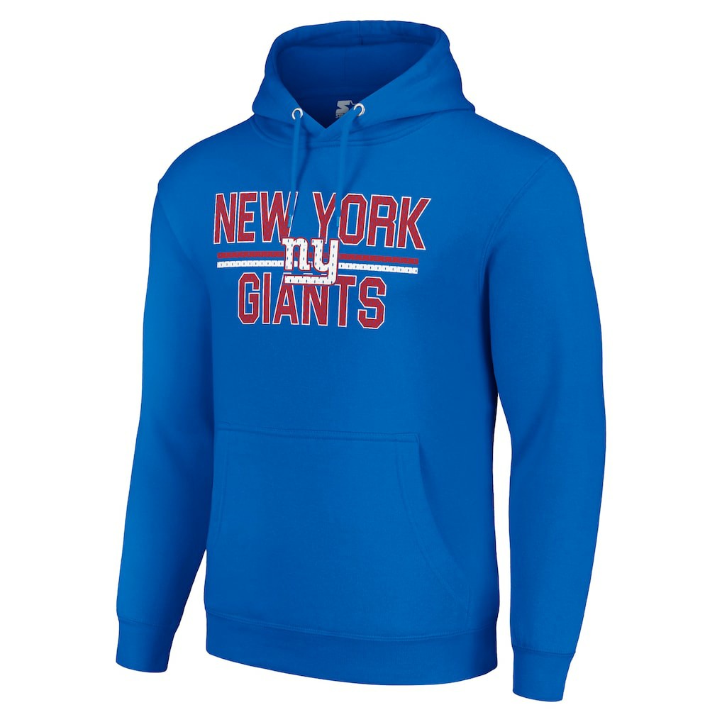 NFL New York Giants Starter Unisex Team Mesh Print Graphic Tri-Blend Pullover Hoodie