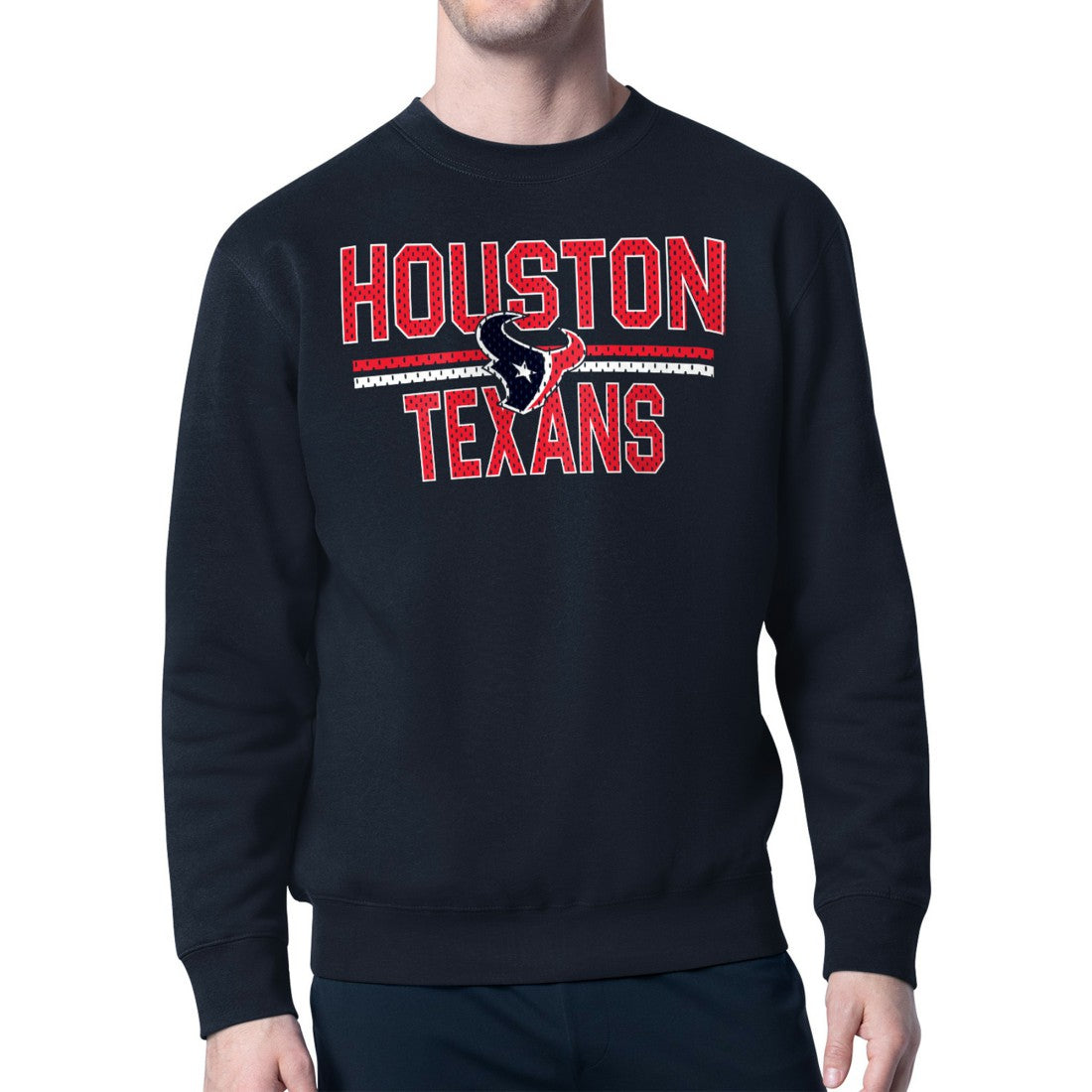 NFL Houston Texans Starter Team Mesh Print Graphic Pullover Sweatshirt
