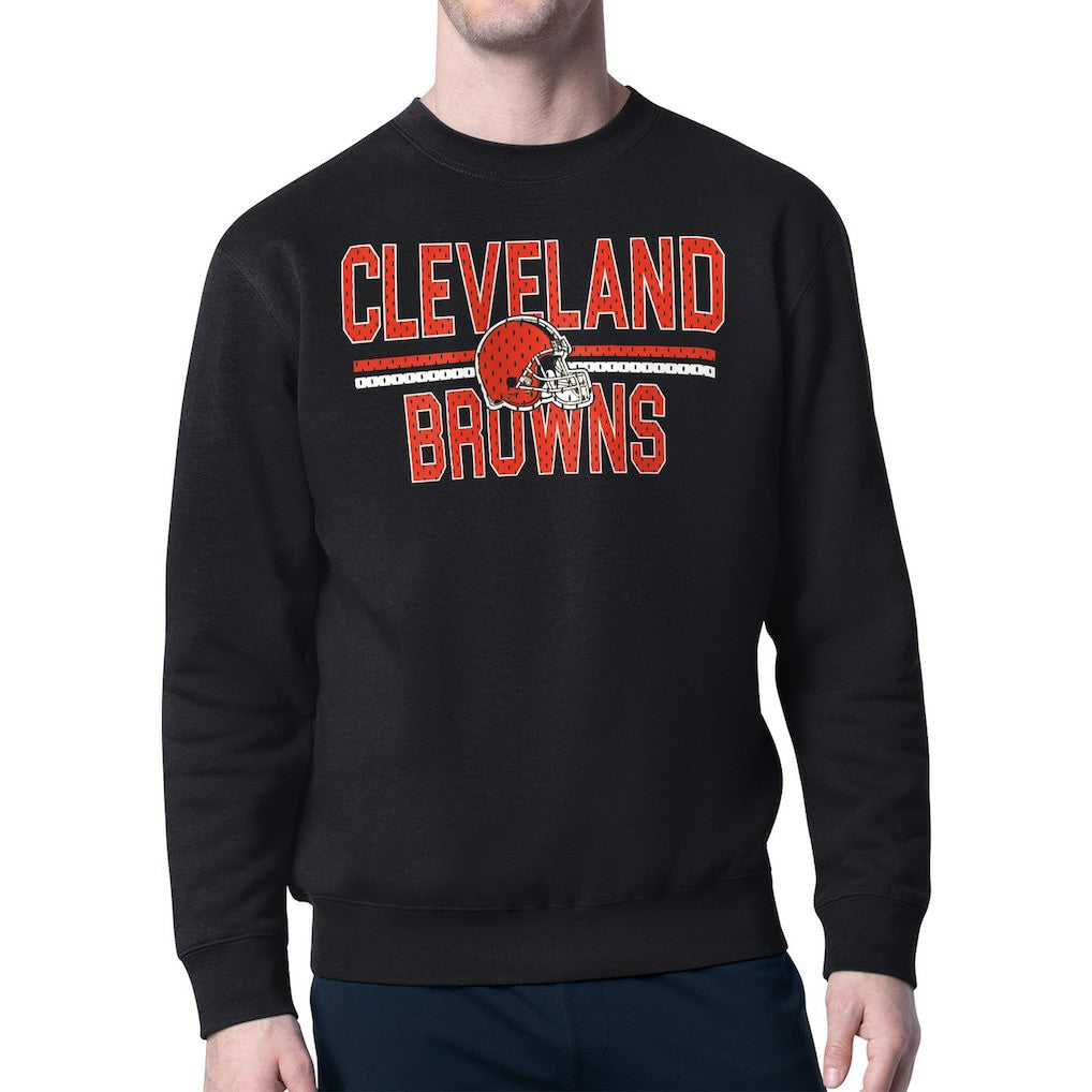 NFL Cleveland Browns Starter Team Mesh Print Graphic Pullover Sweatshirt