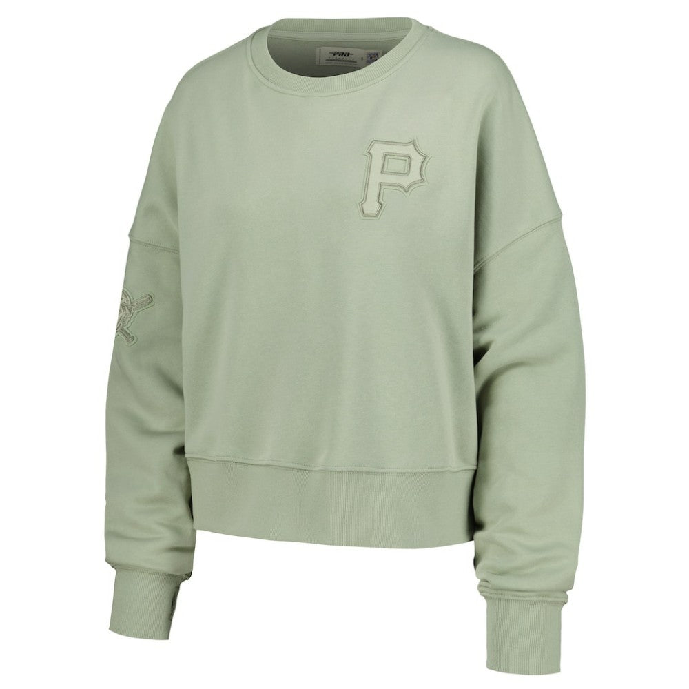 Pittsburgh Pirates Pro Standard Women's Neutral Oversized Boxy Cropped Pullover Sweatshirt - Green