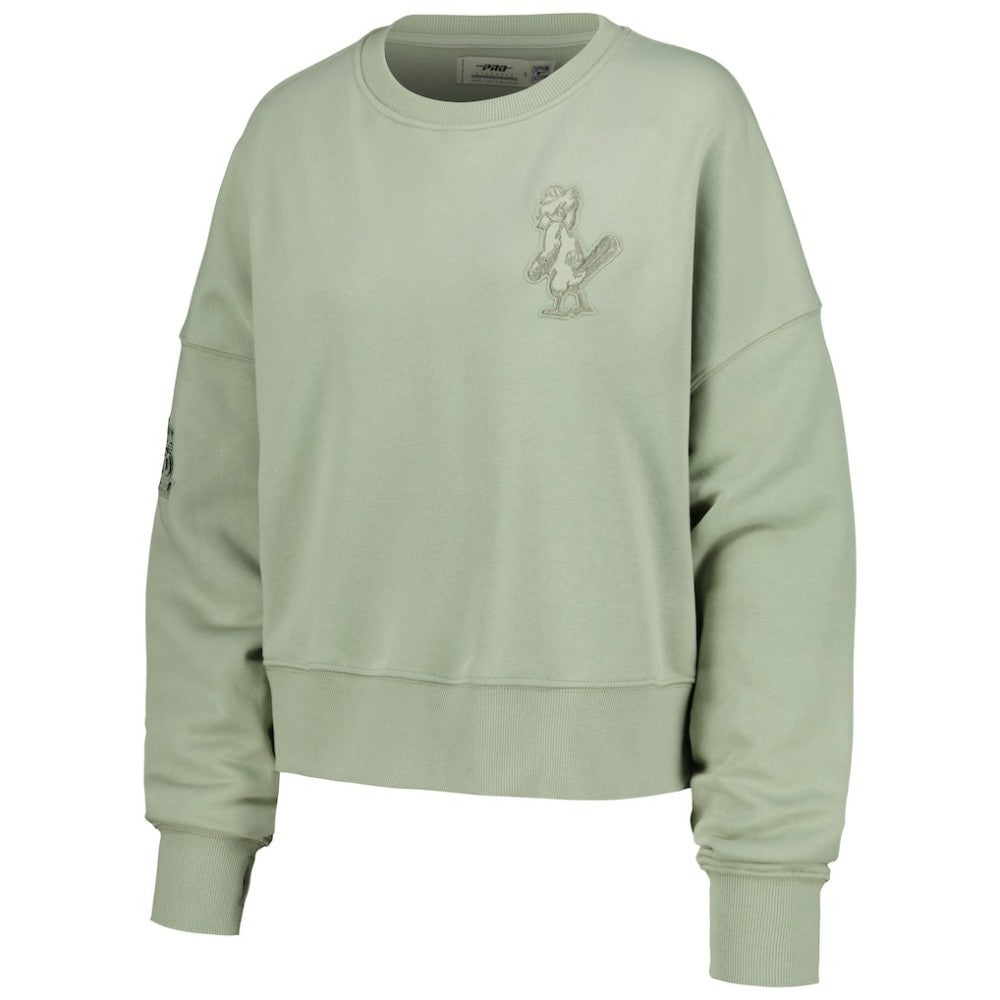 St. Louis Cardinals Pro Standard Women's Neutral Oversized Boxy Cropped Pullover Sweatshirt - Green