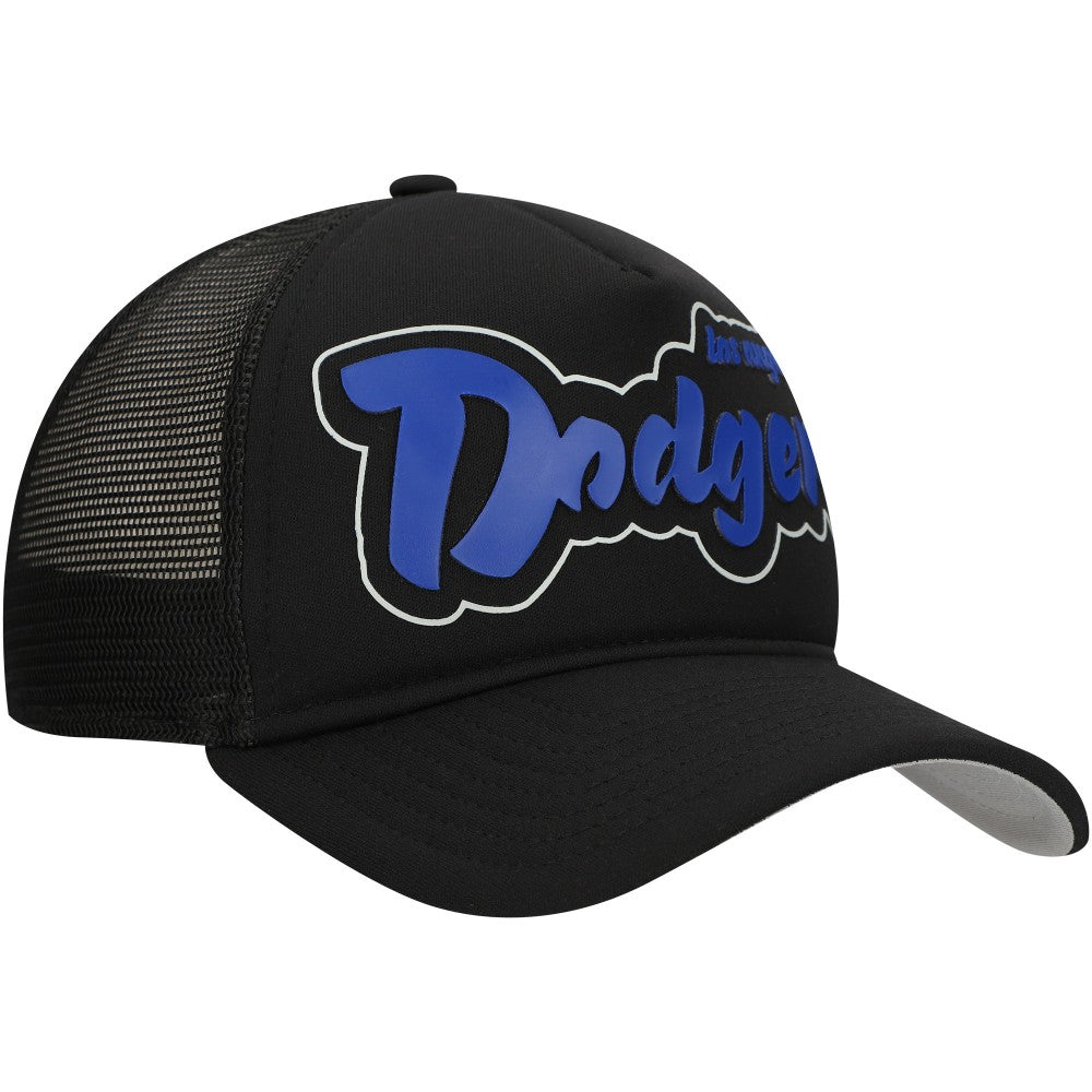 Los Angeles Dodgers Retro Bold A-Frame Trucker 9FORTY Adjustable Hat - Black | New Era