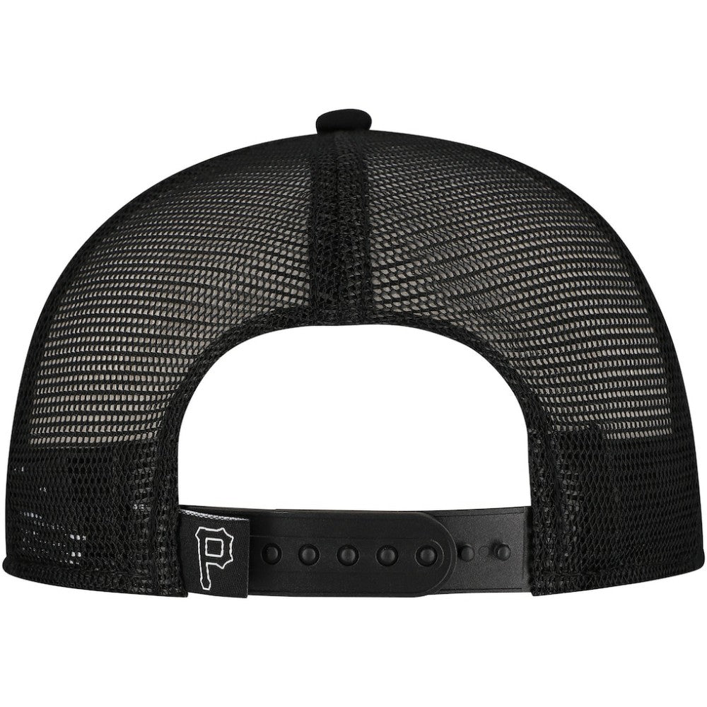 Pittsburgh Pirates Retro Bold A-Frame Trucker 9FORTY Adjustable Hat - Black | New Era