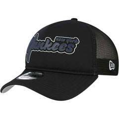 New York Yankees Retro Bold A-Frame Trucker 9FORTY Adjustable Hat - Black | New Era