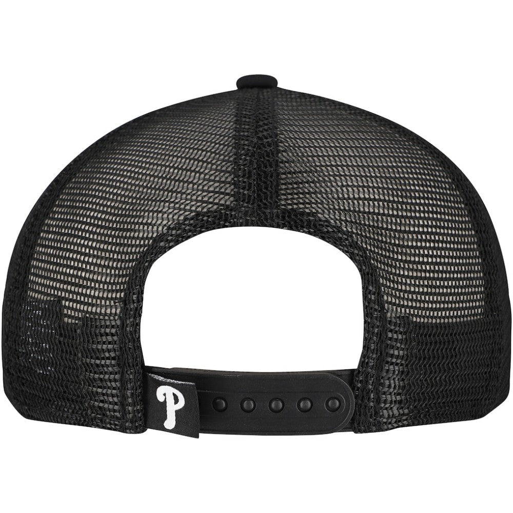 Philadelphia Phillies Retro Bold A-Frame Trucker 9FORTY Adjustable Hat - Black | New Era