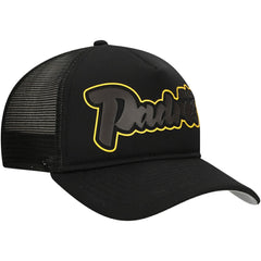 San Diego Padres Retro Bold A-Frame Trucker 9FORTY Adjustable Hat - Black | New Era