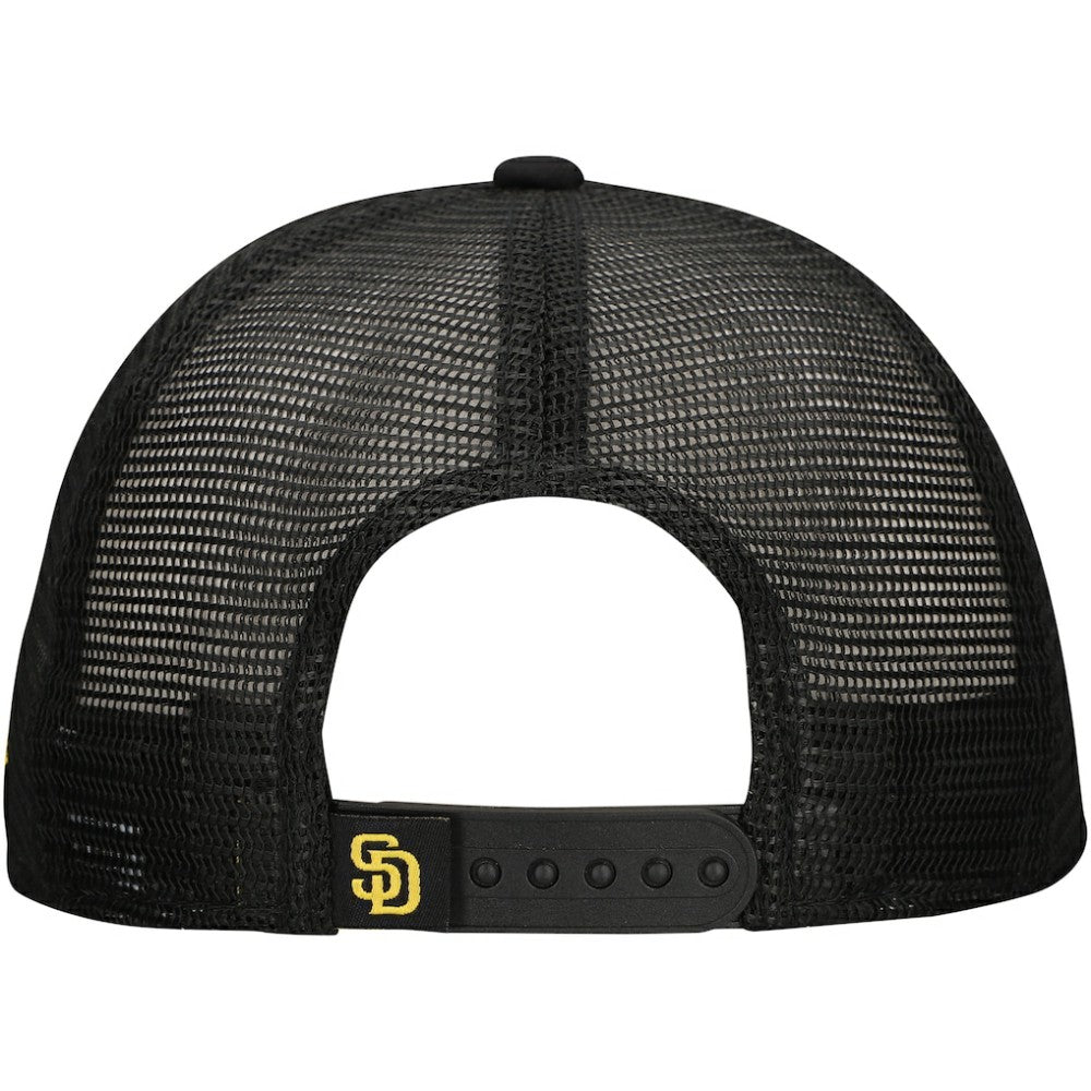 San Diego Padres Retro Bold A-Frame Trucker 9FORTY Adjustable Hat - Black | New Era