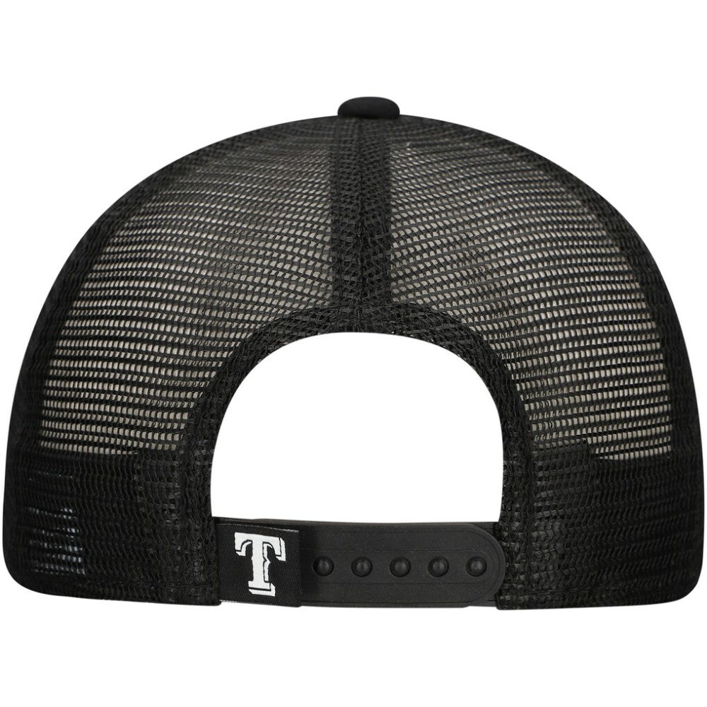 Texas Rangers Retro Bold A-Frame Trucker 9FORTY Adjustable Hat - Black | New Era