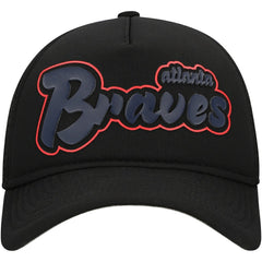 Atlanta Braves Retro Bold A-Frame Trucker 9FORTY Adjustable Hat - Black | New Era