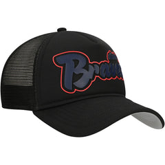 Atlanta Braves Retro Bold A-Frame Trucker 9FORTY Adjustable Hat - Black | New Era