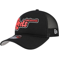 Cincinnati Reds Retro Bold A-Frame Trucker 9FORTY Adjustable Hat - Black | New Era