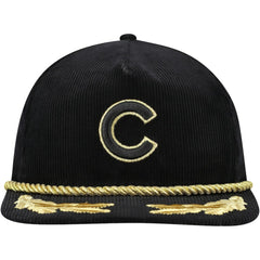 Chicago Cubs Corduroy Filigree Golfer Adjustable Hat - Black | New Era