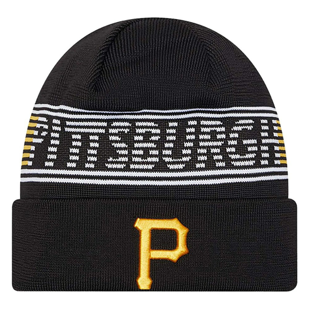 Pittsburgh Pirates Authentic Collection Cuffed Knit Hat - Black | New Era