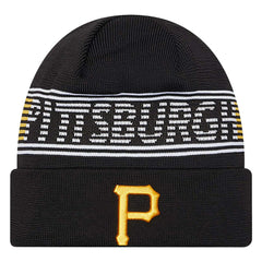Pittsburgh Pirates Authentic Collection Cuffed Knit Hat - Black | New Era