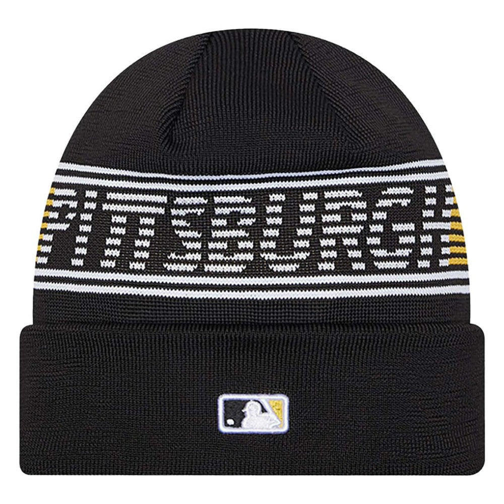 Pittsburgh Pirates Authentic Collection Cuffed Knit Hat - Black | New Era