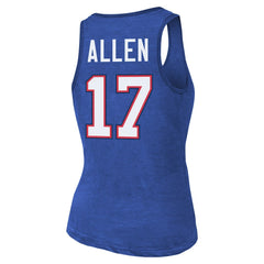 NFL Buffalo Bills Josh Allen  Majestic Threads Women's Name & Number Tri-Blend Tank Top