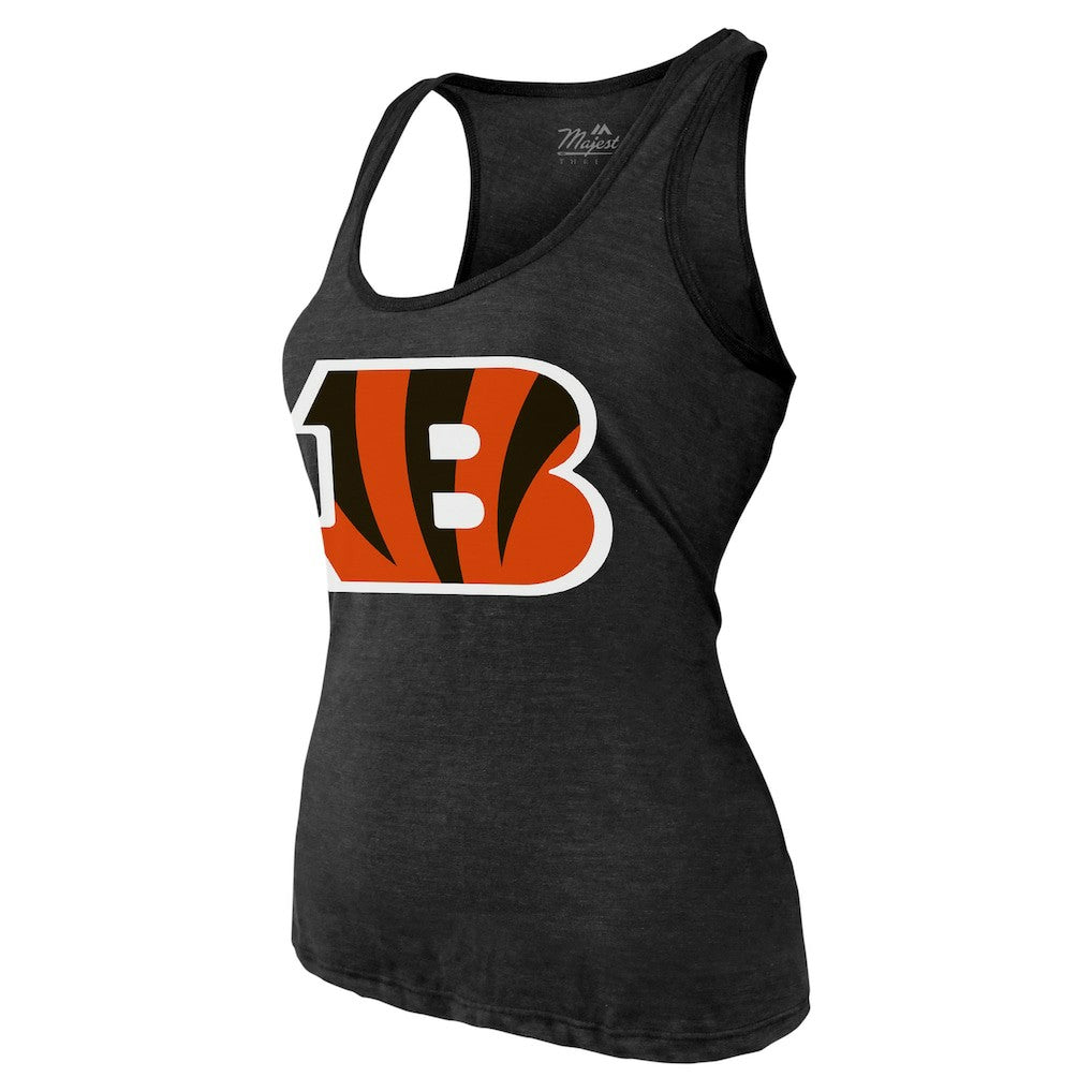 NFL Cincinnati Bengals Joe Burrow  Majestic Threads Women's Name & Number Tri-Blend Tank Top