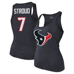 NFL Houston Texans C.J. Stroud  Majestic Threads Women's Name & Number Tri-Blend Tank Top