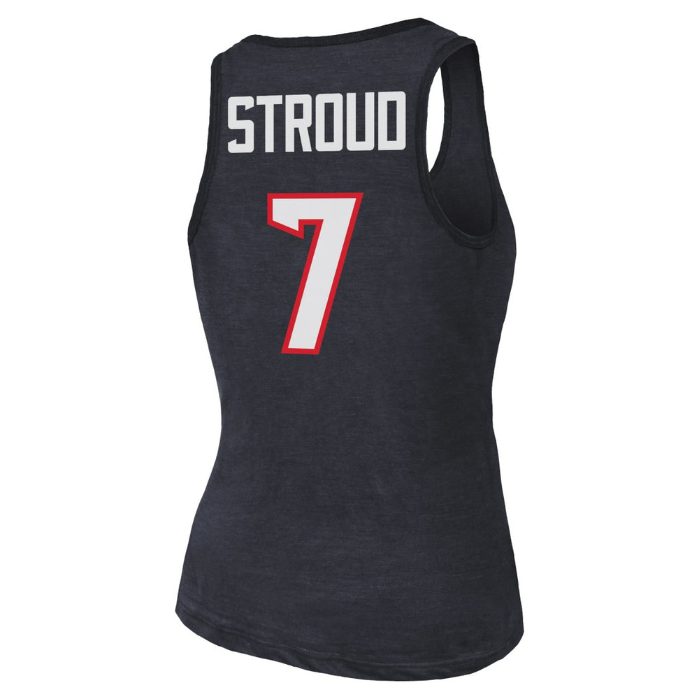 NFL Houston Texans C.J. Stroud  Majestic Threads Women's Name & Number Tri-Blend Tank Top