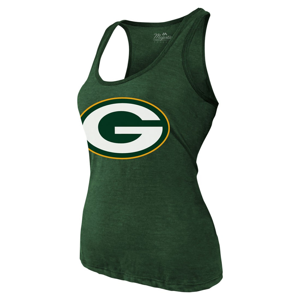 NFL Green Bay Packers Jordan Love  Majestic Threads Women's Name & Number Tri-Blend Tank Top