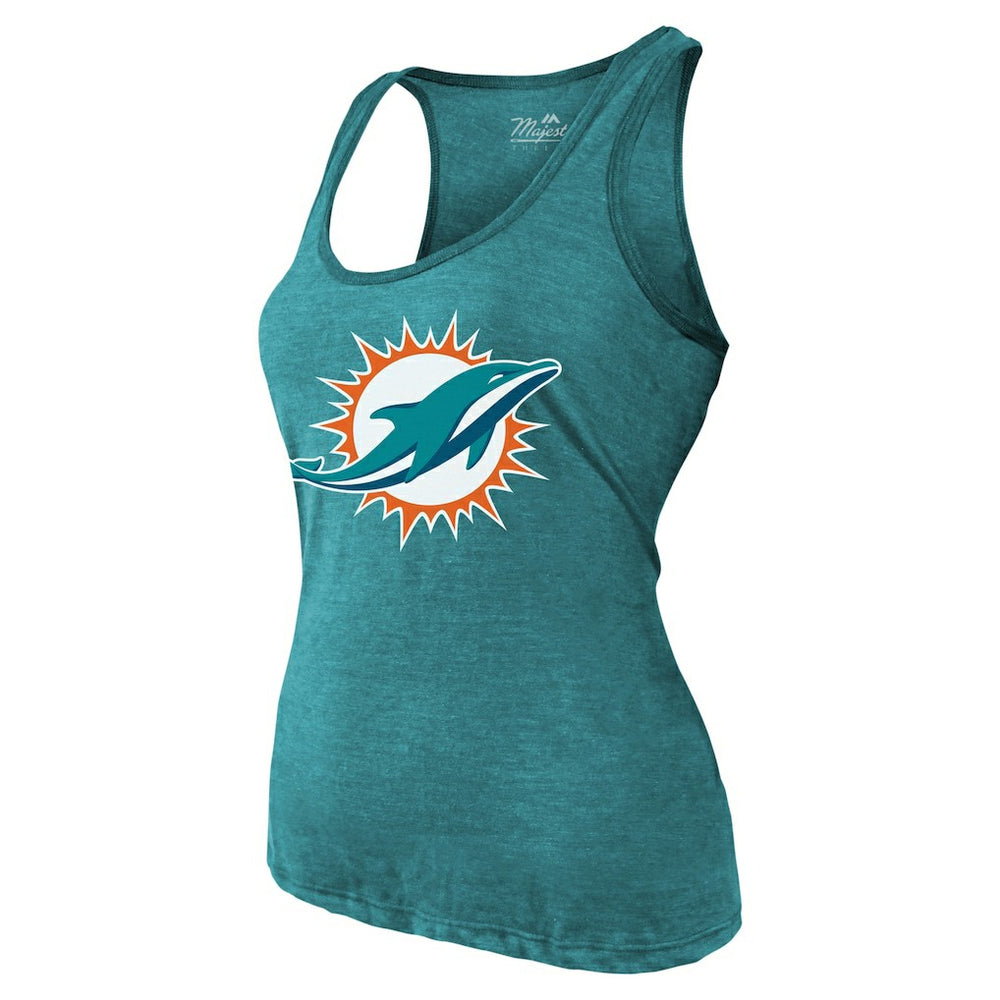 NFL Miami Dolphins Tyreek Hill  Majestic Threads Women's Name & Number Tri-Blend Tank Top
