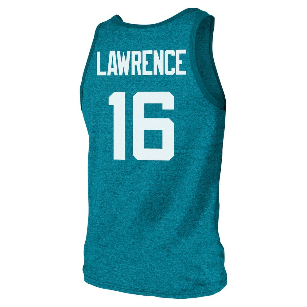 NFL Jacksonville Jaguars Trevor Lawrence  Majestic Threads Tri-Blend Player Name & Number Tank Top