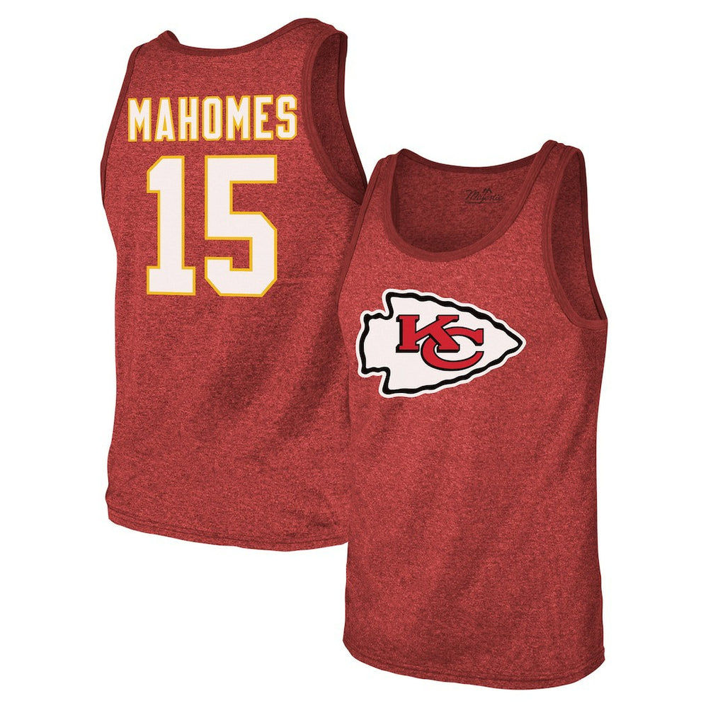 NFL Kansas City Chiefs Patrick Mahomes  Majestic Threads Tri-Blend Player Name & Number Tank Top