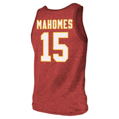 NFL Kansas City Chiefs Patrick Mahomes  Majestic Threads Tri-Blend Player Name & Number Tank Top