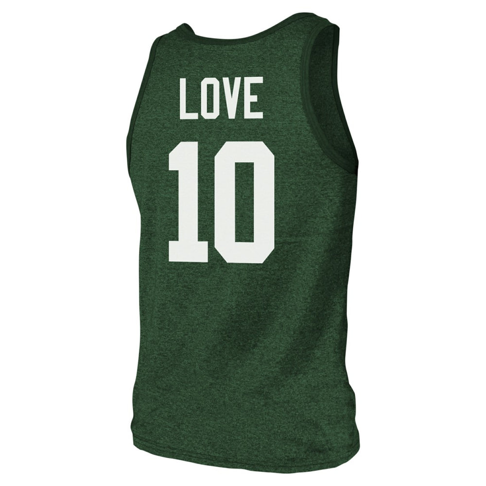NFL Green Bay Packers Jordan Love  Majestic Threads Tri-Blend Player Name & Number Tank Top