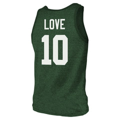 NFL Green Bay Packers Jordan Love  Majestic Threads Tri-Blend Player Name & Number Tank Top