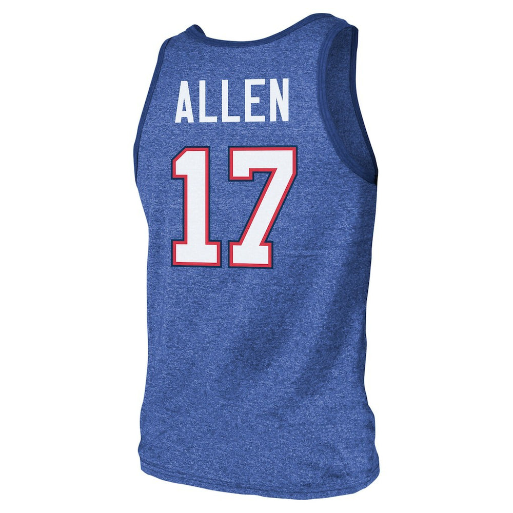 NFL Buffalo Bills Josh Allen  Majestic Threads Tri-Blend Player Name & Number Tank Top
