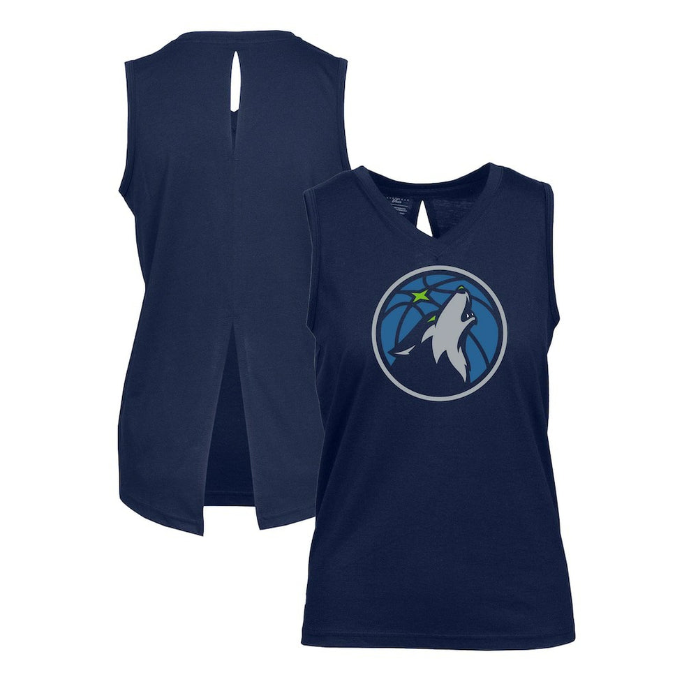 Minnesota Timberwolves Levelwear Women's Paisley Core V-Neck Tank Top - Navy shop