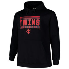 Minnesota Twins   Stack Fleece Pullover Hoodie - Black